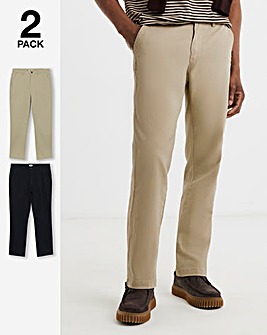2 Pack Straight Fit Chino