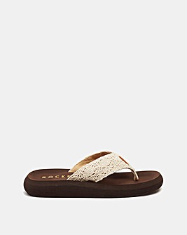 Rocket Dog Natrual Crochet Toe Post Sandals
