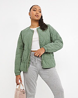 Sage Washed Quilted Bomber