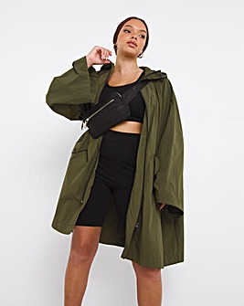 Khaki Swing Poncho Parka