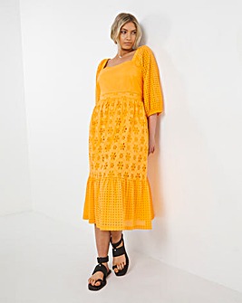 Joe Browns Orange Broiderie Dress