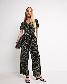 Whistles Abstract Eye Shirred Jumpsuit
