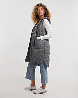Charcoal Adjustable Quilted Gilet