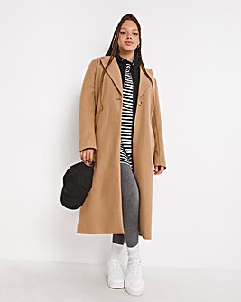 Camel Single Breasted Unlined Coat