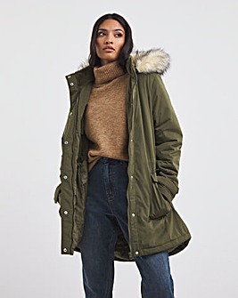Green Faux Fur Lined Parka