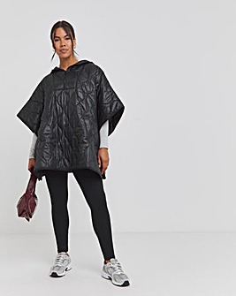 Black Quilted Poncho