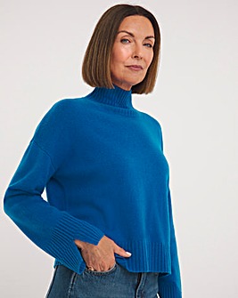 Whistles Wool Double Trim Funnel Neck