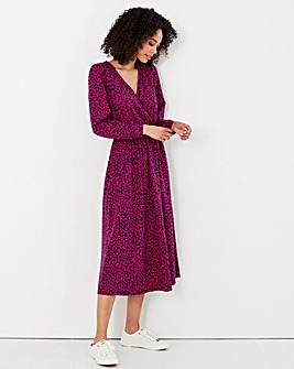 Joules Scarlett Leopard Print Jersey Dress