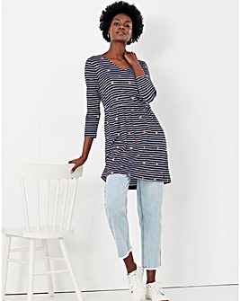 Joules Erin Bee Stripe V Neck Jersey Tunic