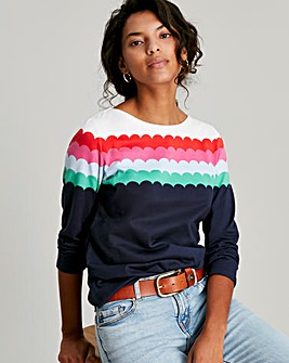 Joules Harbour Scallop Stripe 34 Top