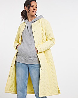 Buttermilk Longline Maxi Quilt Coat