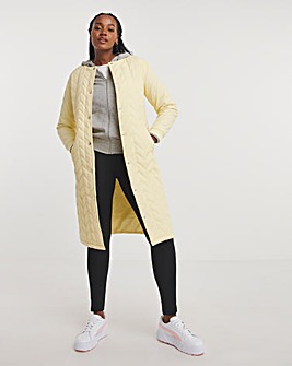 Buttermilk Longline Maxi Quilt Coat