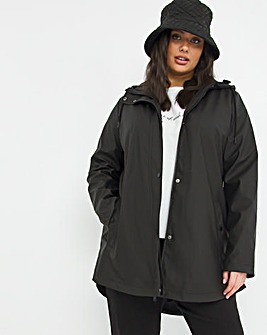 Simply Be Womens Black Long Winter Waterproof Raincoat Jacket UK 12 to 32