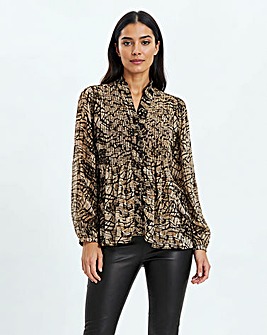 Religion Pleated Ruffle Shirt