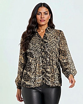 Religion Pleated Ruffle Shirt