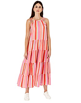Accessorize Stripe Tiered Maxi Dress