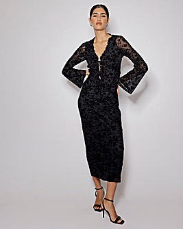 Nobody's Child Devore Tie Front Top