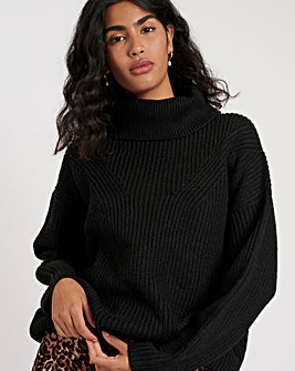 Nobody's Child Longline Roll Neck Jumper