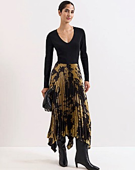Phase Eight Jenifer Foil Print Woven Hem Dress
