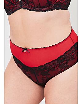 Oola Lingerie Geometric Lace Knickers, Red at John Lewis & Partners