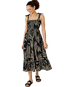 Accessorize Palm Print Midi Dress