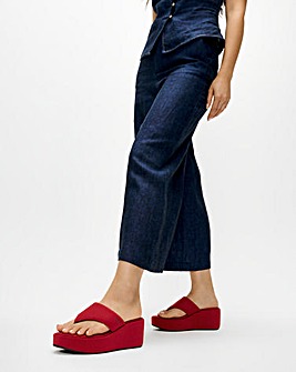 FitFlop Berry Platforms Wedge Toe-Post Sandals - Standard Fit (D)