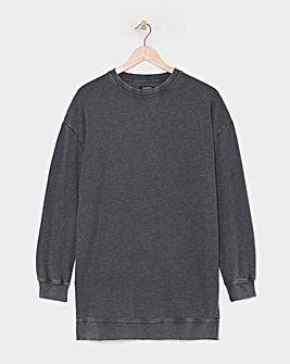 Simply Be Acid Wash Side Split Sweatshirt Tunic