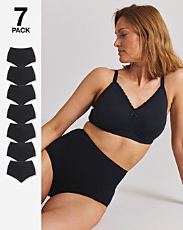 Pretty Secrets (7 Pack) Full Fit Knickers Black