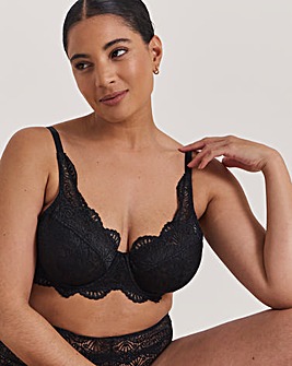 Pretty Secrets Mila Lace Full Cup Wired Bra (B-G) Black