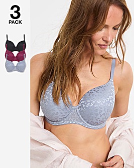Pretty Secrets 3 Pack Animal Lace T-Shirt Bras