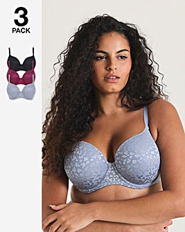 Pretty Secrets 3 Pack Animal Lace T-Shirt Bras