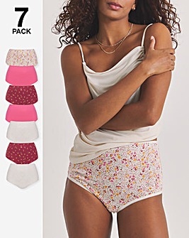 Pretty Secrets 7 Pack Full Fit Brief Knickers - Paisley Print