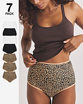 Pretty Secrets (7 Pack) Cotton Full Fit Brief Knickers Animal Print