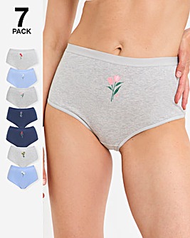 Pretty Secrets 7 Pack Days Of The Week Full Fit Brief Knickers Floral