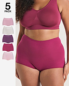 Pretty Secrets (5 Pack) Cotton Comfort Short Knickers