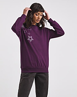 Mulberry Star Shoulder Long Sleeve Sweatshirt