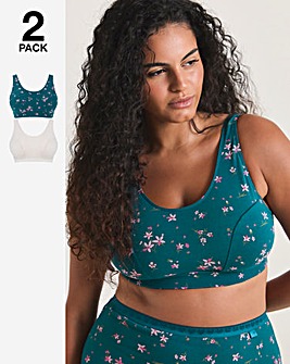 Slimma (2 Pack) Cotton Comfort Tops Floral Print