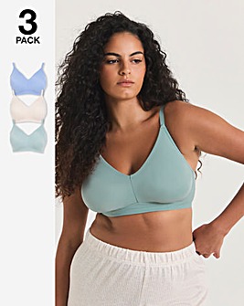 Pretty Secrets 3 Pack Claire Micro Moulded Full Cup Non Wired Bras B-E Blue