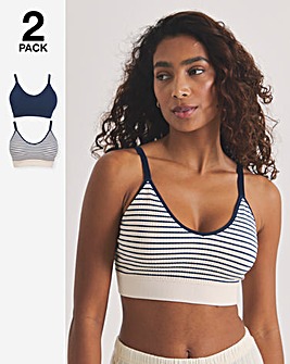 2 Pack Knitted Stripe Comfort Tops