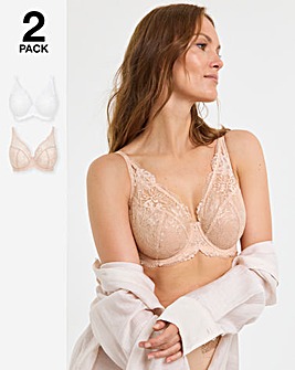 Pretty Secrets (2 Pack) New Ella Wired Full Cup Bras (C-J) Blush/White