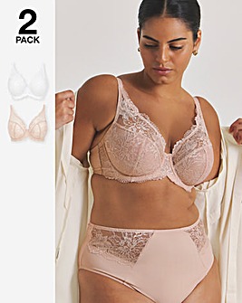 Pretty Secrets (2 Pack) New Ella Wired Full Cup Bras (C-J) Blush/White