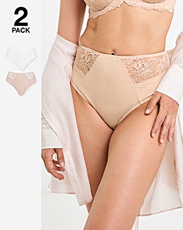 Pretty Secrets (2 Pack) New Ella Full Brief Knickers Blush/White