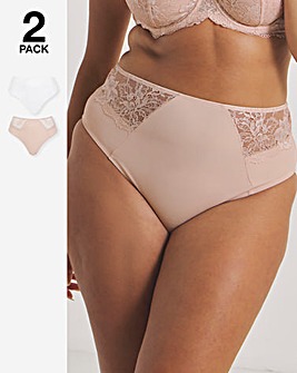 Pretty Secrets (2 Pack) New Ella Full Brief Knickers Blush/White