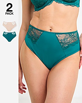 Pretty Secrets (2 Pack) New Ella Full Knickers Teal/Ivory