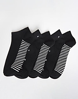 Pretty Secrets (5 Pair Pack) Trainer Liner Socks (Wide Fit)