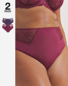 Pretty Secrets (2 Pack) New Ella Full Brief Knickers Fig/Cherry