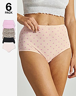 Pretty Secrets (6 Pack) Cotton Full Fit Brief Knickers