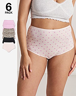 Pretty Secrets (6 Pack) Cotton Full Fit Brief Knickers