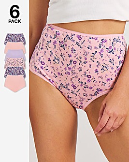 Pretty Secrets (6 Pack) Cotton Full Fit Brief Knickers