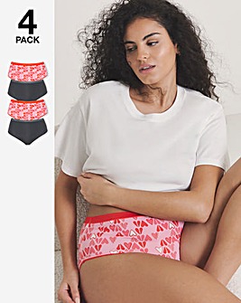 Pretty Secrets (4 Pack) Micro Midi Brief Knickers